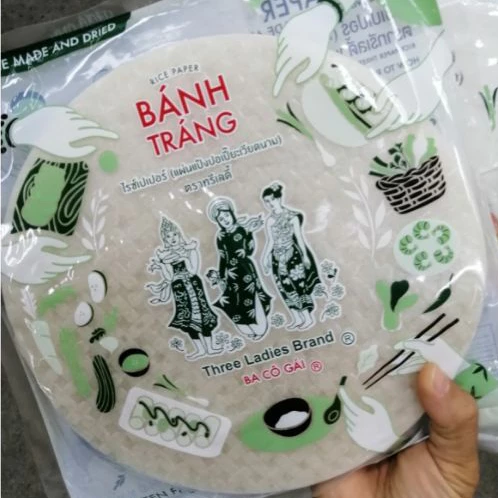 (340กรัม) แผ่นกลม 22ซม. แผ่นแป้งปอเปี๊ยะเวียดนาม (Rice Paper)