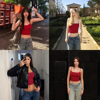 เสื้อสายเดี่ยว เสื้อกล้าม เสื้อครอปผู้หญิง เอวลอย สายเดี่ยวตัวสั้น ผ้าไม่ร้อน ผ้านิ่มไม่ระคายเคืองผิว ส่งไทย