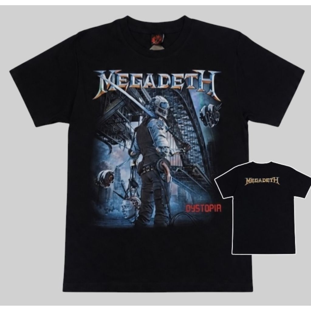 เสื้อยืดวง megadeth ป้าย rock yeah