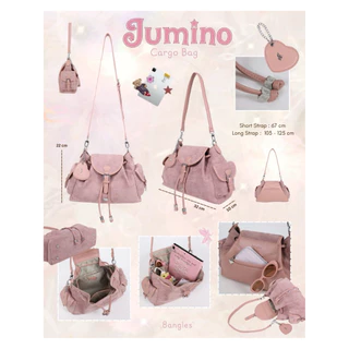 🫒💫🤎Jumino กระเป๋า Cargo ขนมจีบ ทรงHobo มีสาย2เส้น 13 นิ้ว #Ipad ใส่ได้ by 8anglesshop E057