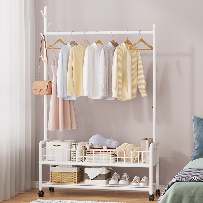Mooyahome ราวแขวนผ้า ราวแขวนเสื้อผ้า ราวตากผ้า ชั้นวางรองเท้