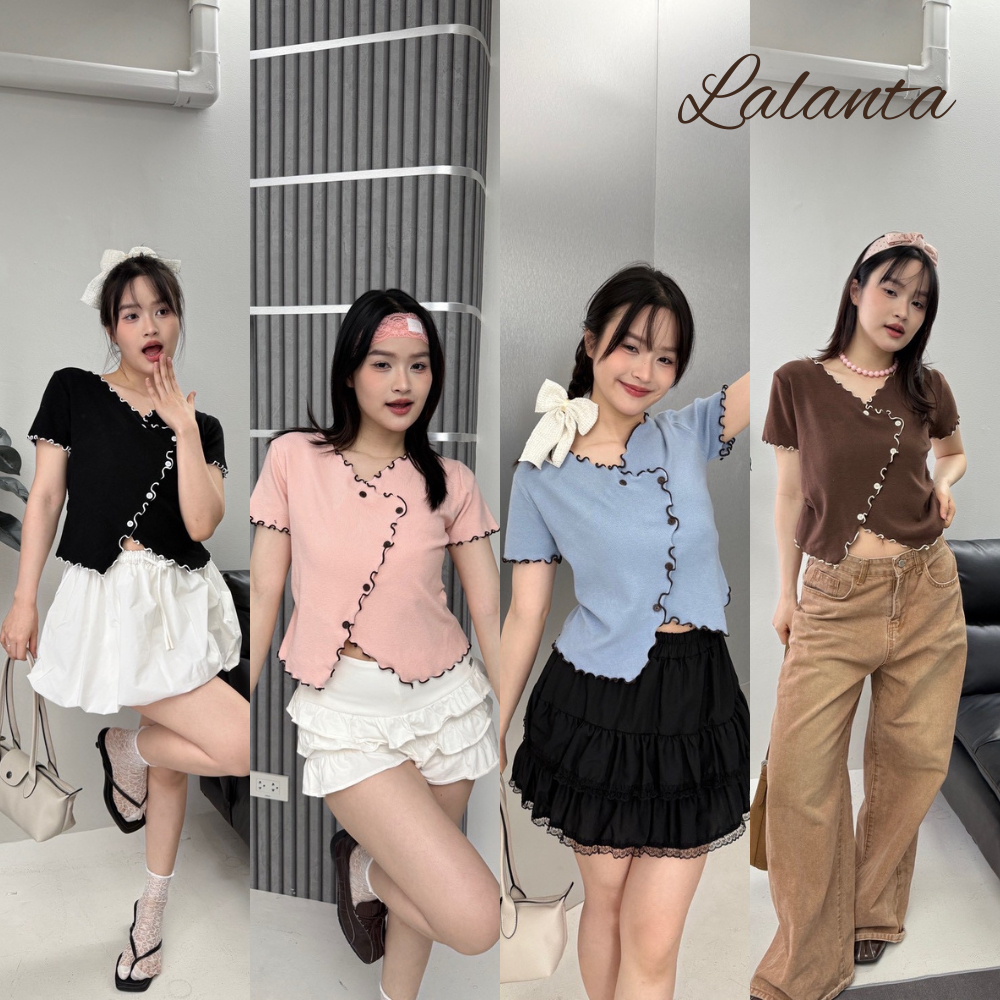 เสื้อขอบหยัก ผ้าKnite #FF230