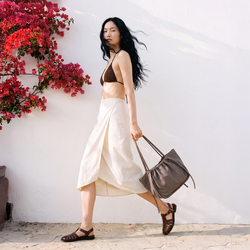MARROQUE Papillon tote .เทาเข้ม กระเป๋าหนังแท้ Tote Bag สายนุ่ม ไม่แข็ง ใส่โน๊ตบุค ใส่ไอแพดได้ สีเทาเข้ม Dark Taupe