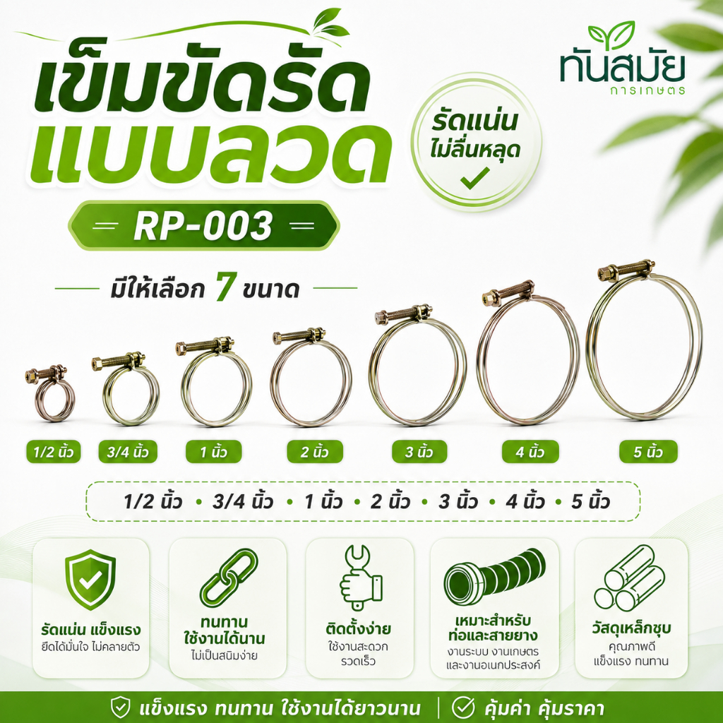 เข็มขัดรัดลวด เหล็กรัด ท่อลวดสแตนเลส มีหลายขนาด เข็มขัดรัดท่อ(แบบลวด2เส้น) เข็มขัดรัดท่อสแตนเลส