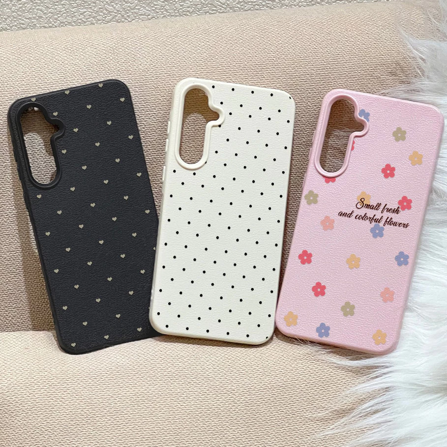ins ลายจุดเรียบง่าย Leather เคสมือถือ For Samsung A37 A57 A27 S26 UItra A17 A07 A06 A16 A15 A35 A36 A53 A54 A55 A56 เคส