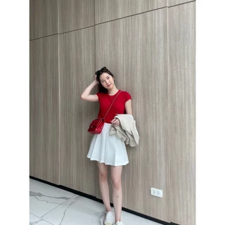 Dressupcorner เสื้อนิตแขนล้ำปักโลโก้ DCN01236