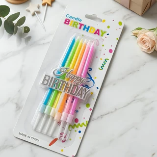 เทียนวันเกิดLN10+ป้ายHappyBirthday(พร้อมส่ง)