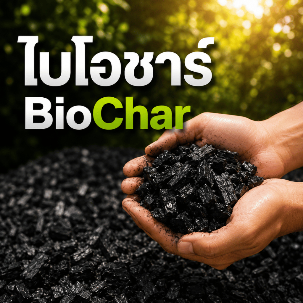BioFix BioChar ไบโอชาร์หมักจุลินทรีย์ เพิ่มรูพรุนในดิน ทำให้ดินโปร่ง ระบายน้ำ และอากาศดีขึ้น