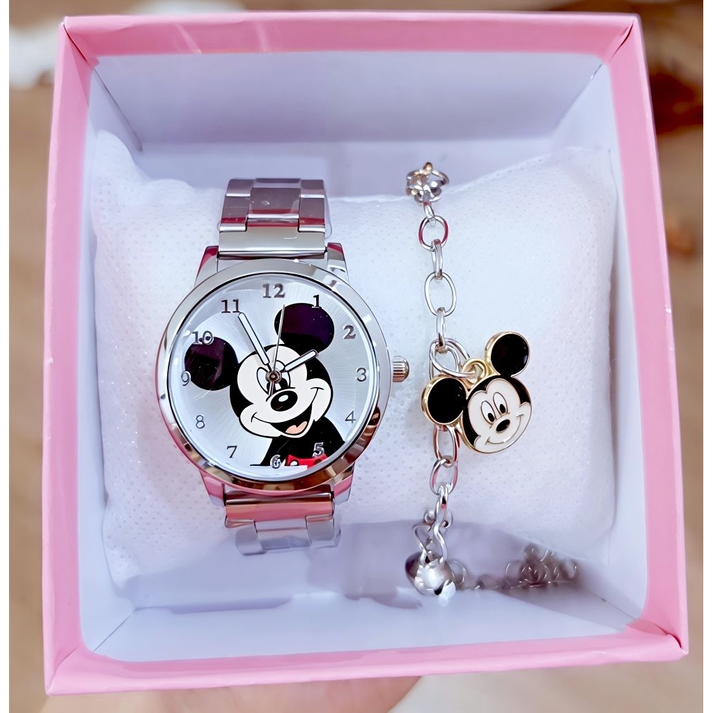 เชตนาฬิกามิกกี้❤️มินนี่ พร้อมส่ง#ฟรีกำไรแขนและกล่อง