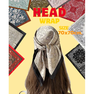 ✅ผ้าโพกศีรษะ | ขนาด 70x70 ซม. ผ้าโพลีเอสเตอร์ ผ้าลื่น