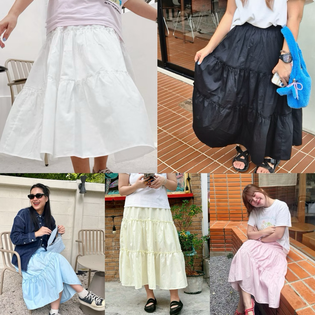 Lullaby skirt กระโปรงสาวอวบ เอวสูง เก็บพุง พรางสะโพก