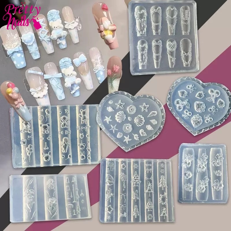 แม่พิมพ์ซิลิโคน แม่พิมพ์3D บล็อกซิลิโคนแต่งเล็บ DIY