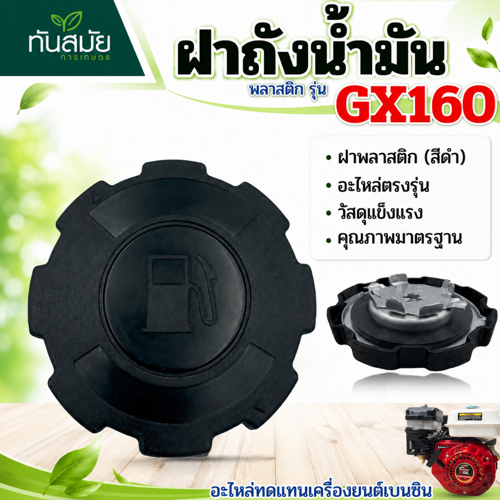 ฝาถังน้ำมัน เครื่องยนต์เบนซิน (อย่างดี) 5.5แรง  6.5แรง 7.5แรง  GX160 GX168 GX200 ฝาน้ำมันเครื่องยนต์