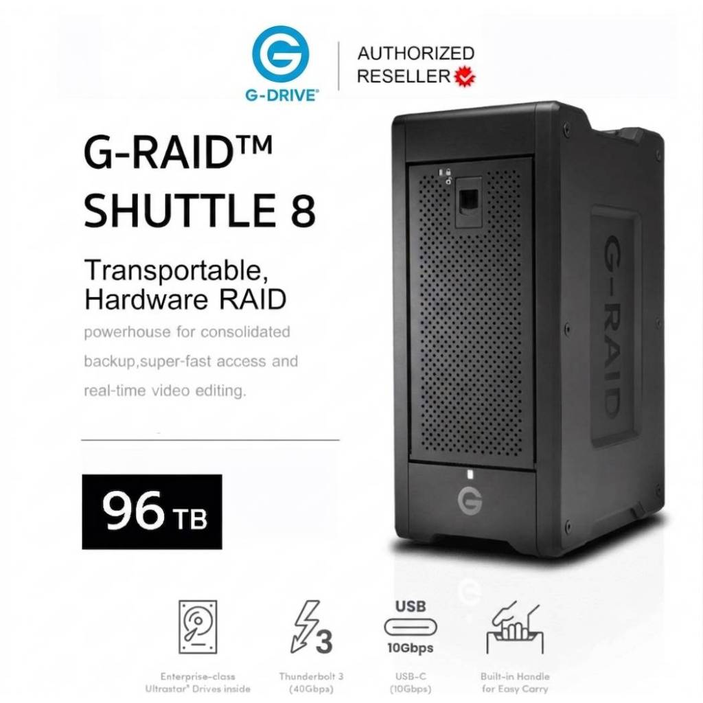 G-RAID SHUTTLE 8 (SDPH48H) Enterprise-class 8-bay External Hard Drive,Thunderbolt 3 and USB-C