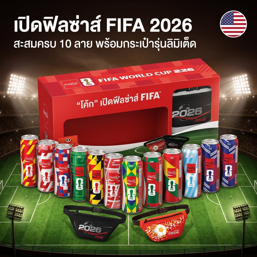 Coca-Cola Coke FIFA World Cup 2026 Special Set เซ็ตพิเศษโค้กฟีฟ่า 2026 (โค้กลิมิเต็ด, บอลโลก2026) นำ