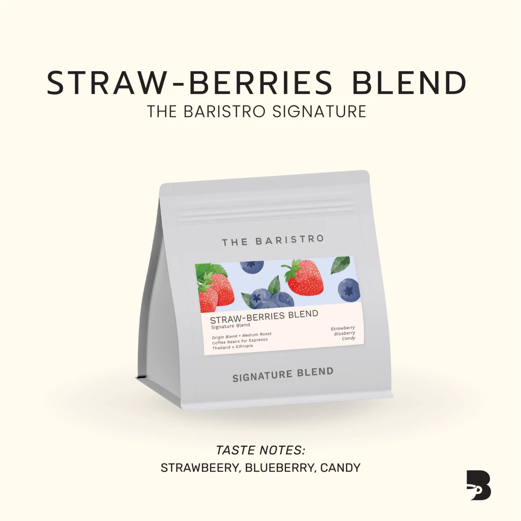 เมล็ดกาแฟ คั่วกลาง - Straw-Berries The Baristro Signature