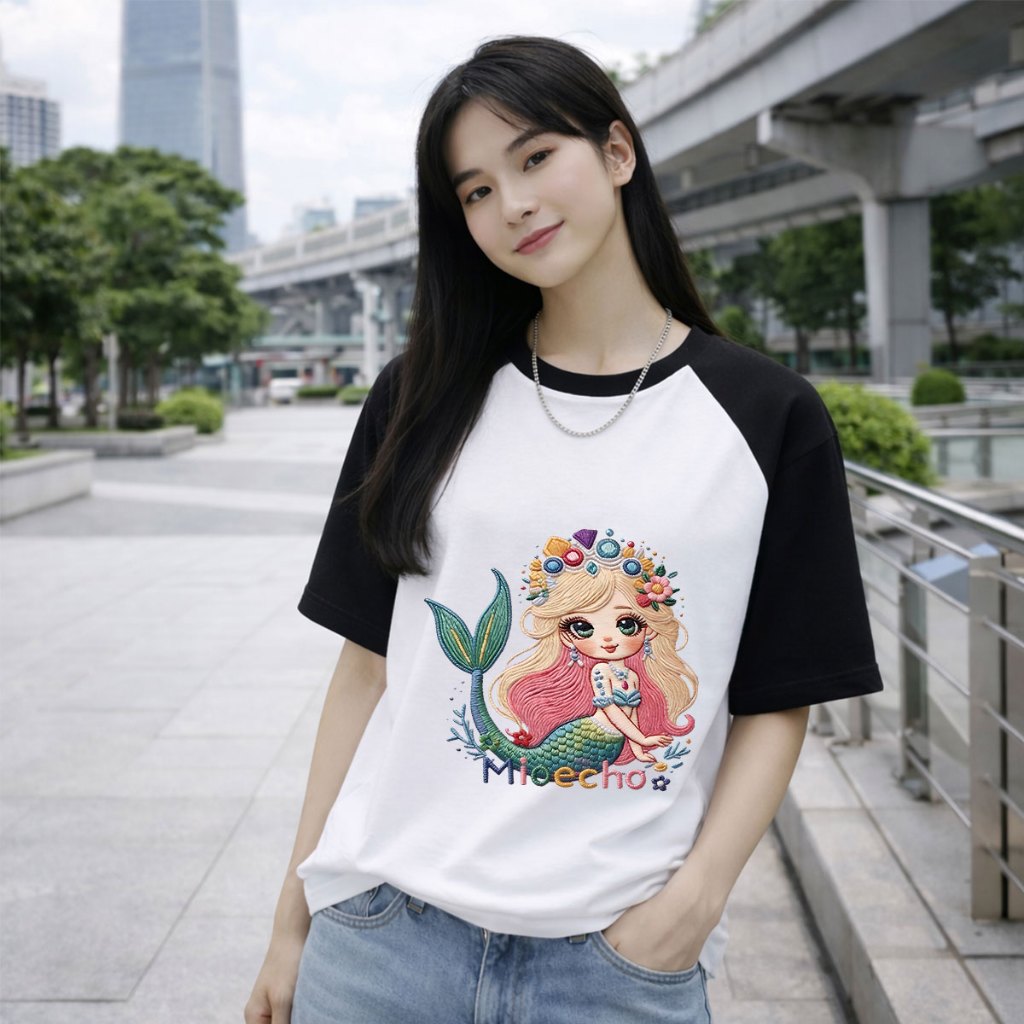P-1530 เสื้อยืดสีทูโทน ทรงหลวม ผ้าคอตตอนผสมโพลี ขายดีตามเทรนต์ ใส่ได้ทั้งหญิงและชาย ใส่ได้ทุกวัน