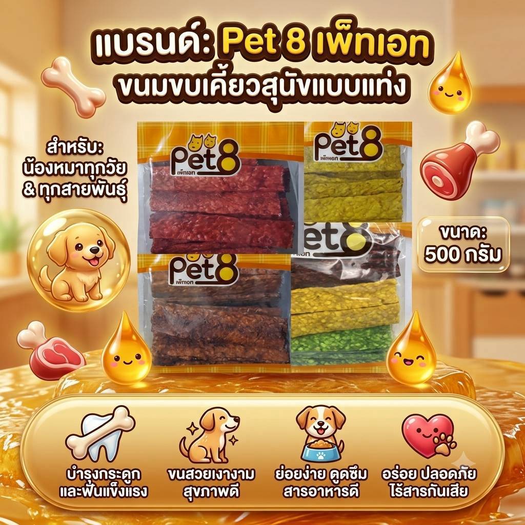 แท่งหนังบด แผ่นหนังบด ขนมขัดฟัน น้ำหนัก 550g สำหรับสุนัขทุกสายพันธุ์