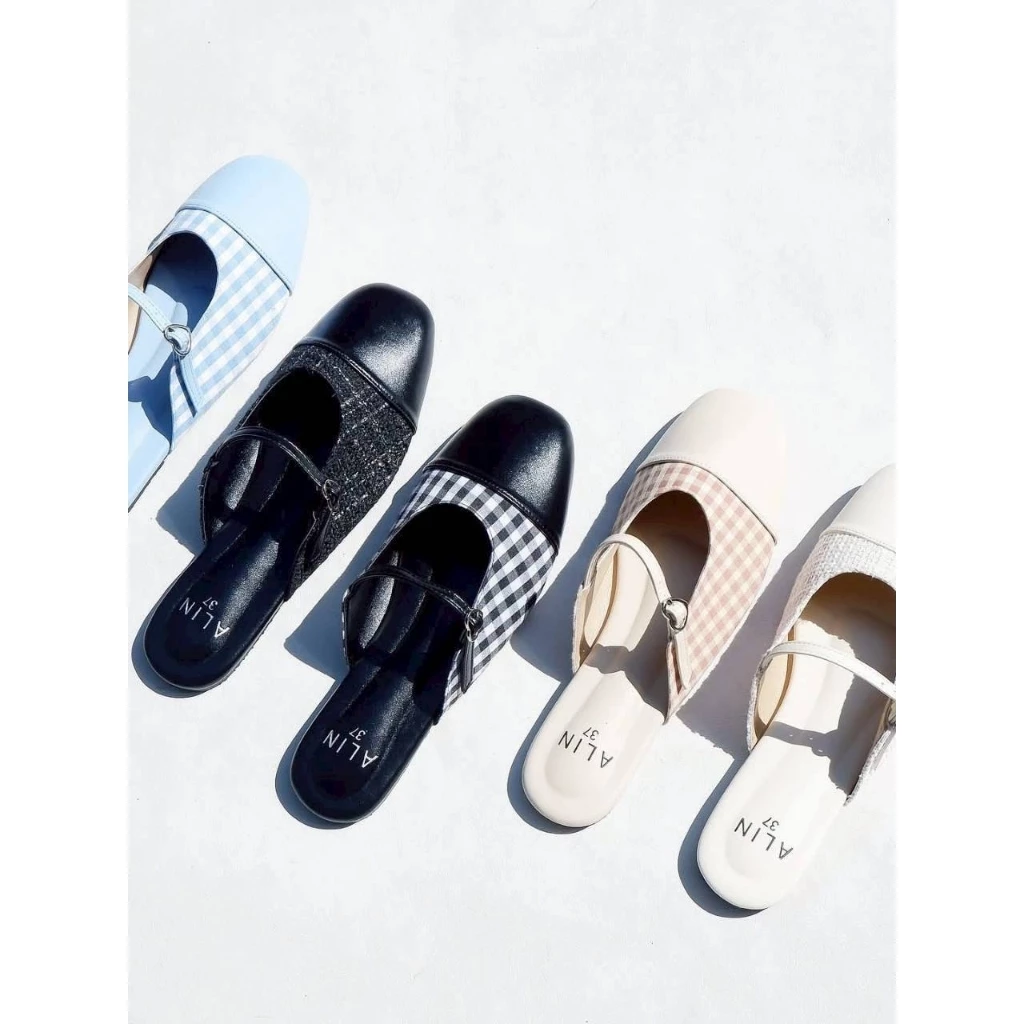 **มีส่งด่วน**25twentyfives - รุ่น ซีริส รองเท้า Mule สายคาดหัวใจ | Series Cute Mood ALIN