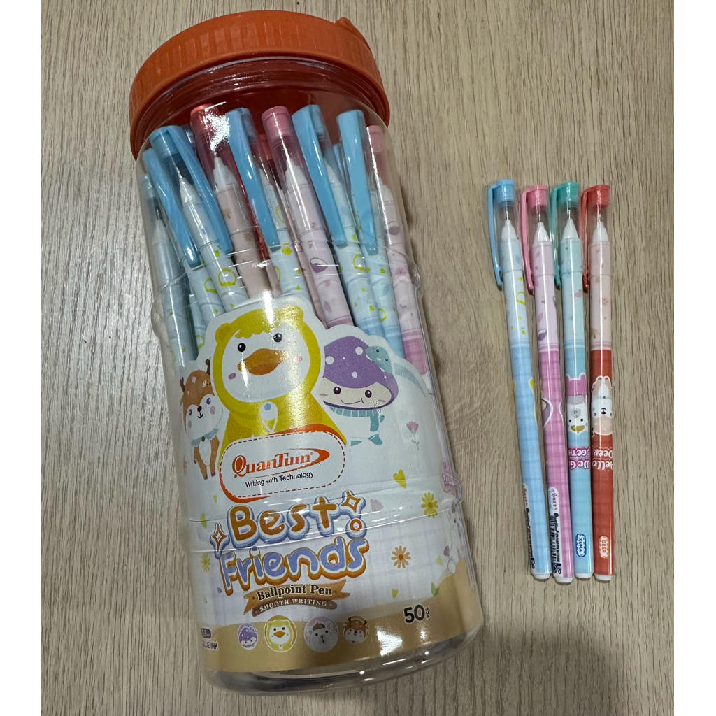 มาใหม่!!!!!ปากกา QuanTum Best Friends หมึกสีน้ำเงิน 0.6 มม.(1x50 ด้าม)