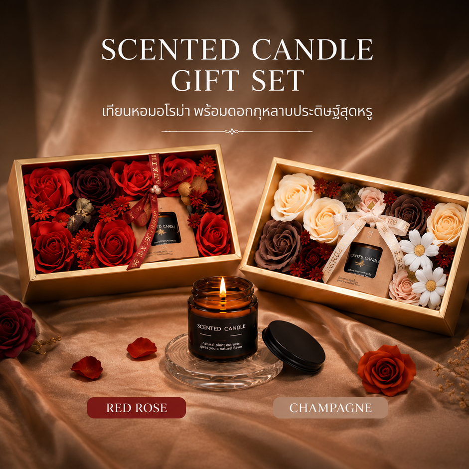 e-Tax เทียนหอมของขวัญ เทียนหอมอโรม่า GIFT SET ของขวัญวันเกิด ของขวัญงานเกษียณ ของชำร่วยงานแต่ง