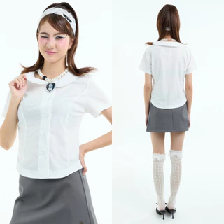 Bemingtop1227(S-3XL)-Patter Top - เสื้อคอบัวดีไซน์เรียบหรู เพิ่มความโดดเด่นด้วยกระดุมสองแถว