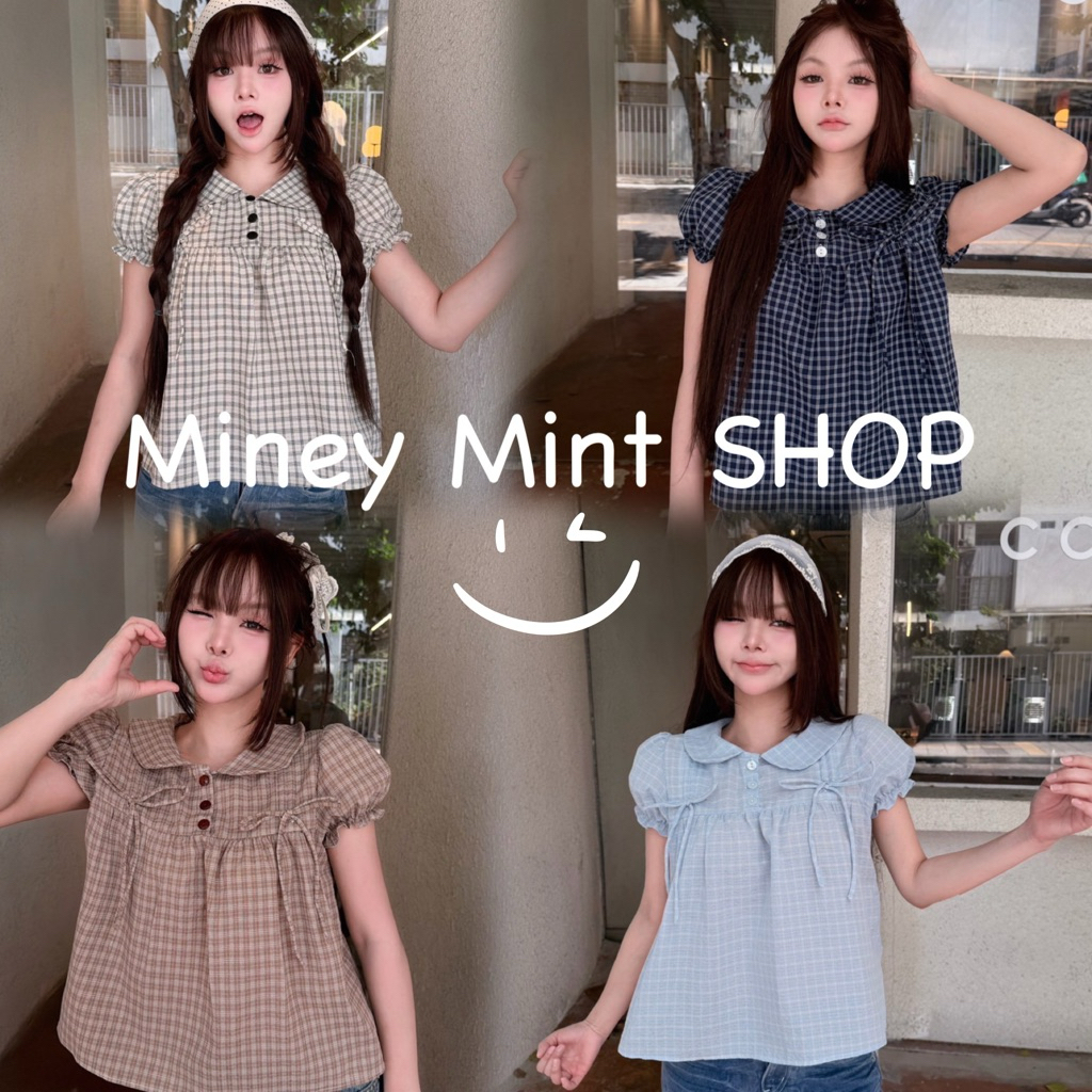 miniminey คอบัวแขนตั้ง น่ารักมากๆ ด้านหลังมีกระดุมตรงคอค่ะ ผ้าคอตตอน100% อย่างดี ทรงน่ารักใส่สบาย