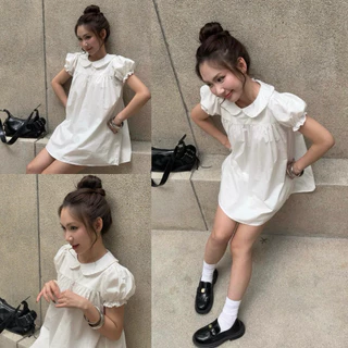 babydoll dress 🩰🪽 มินิเดรสคอบัวแขนตุ๊กตา มีซับในผ้าไม่บาง ลุคคุณหนู ใส่เที่ยวทะเล ใส่ไปคาเฟ่ (รอบส่ง30/08🩵)