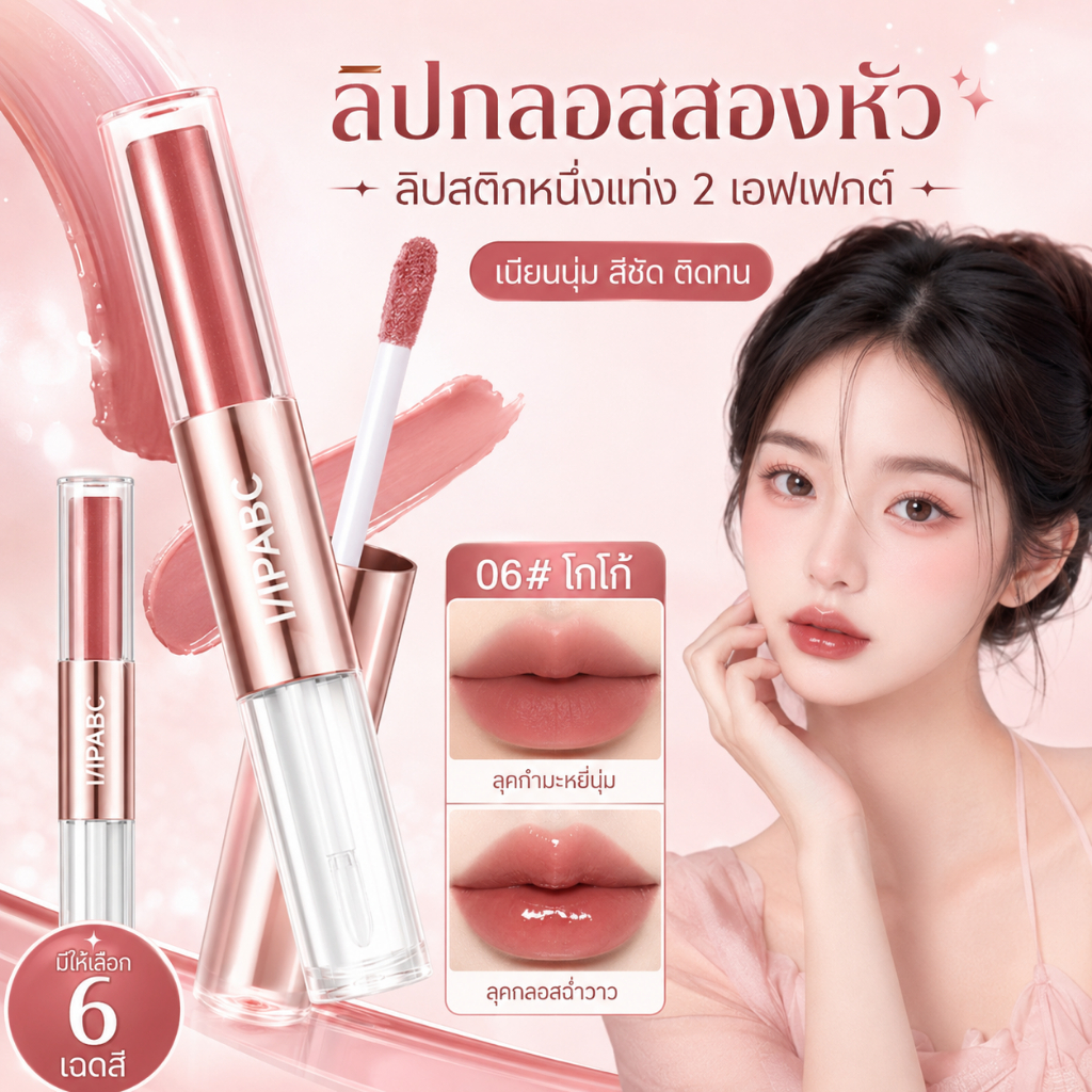 【สินค้าพร้อมส่ง】ลิปกลอสผิวมิเรอร์ สีสวยฉ่ำวาว กันน้ำติดทน ไม่เลอะ เหมาะแต่งหน้าประจำวัน ทุกสีผิว