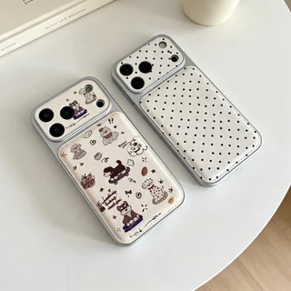 เคสหนังสกรีนลายการ์ตูนกันกล้องสำหรับไอโฟน17 pro max 16/pro/max 15/pro/max 14/pro/max 13 11 17promax 16promax 16plus i17