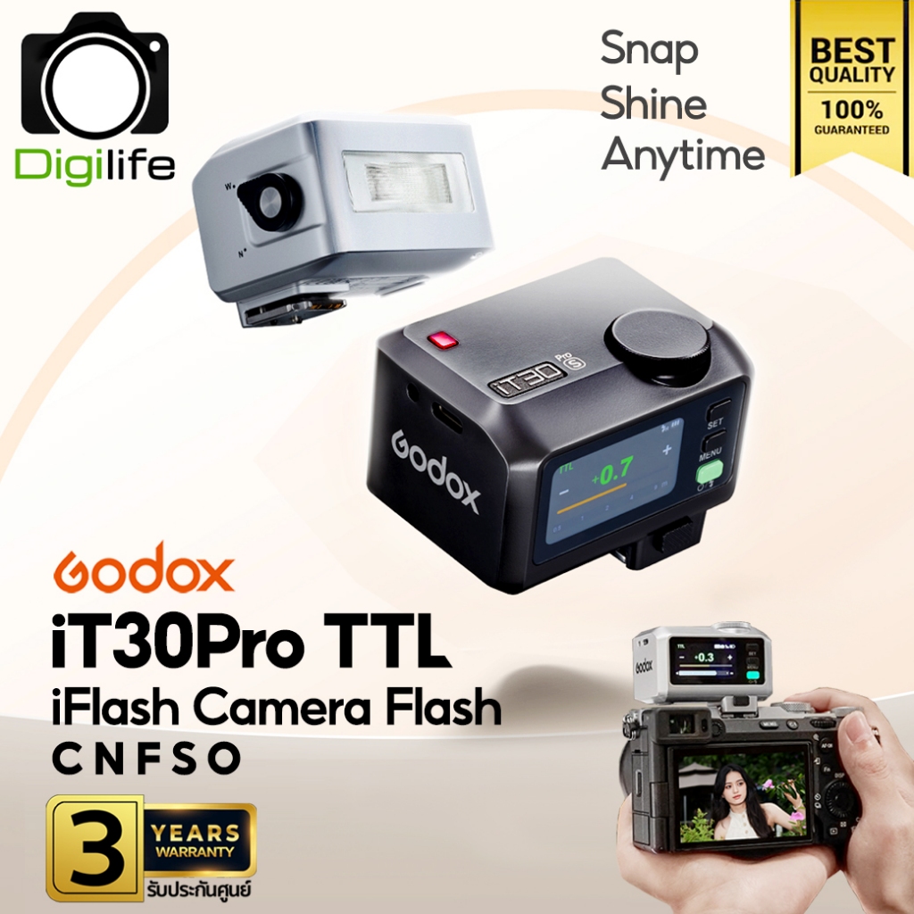 Godox Flash iT30Pro - TTL HSS 900mAh - ออโต้, แมนนวล iFlash Camera / Pocket Flash - Digilife CM