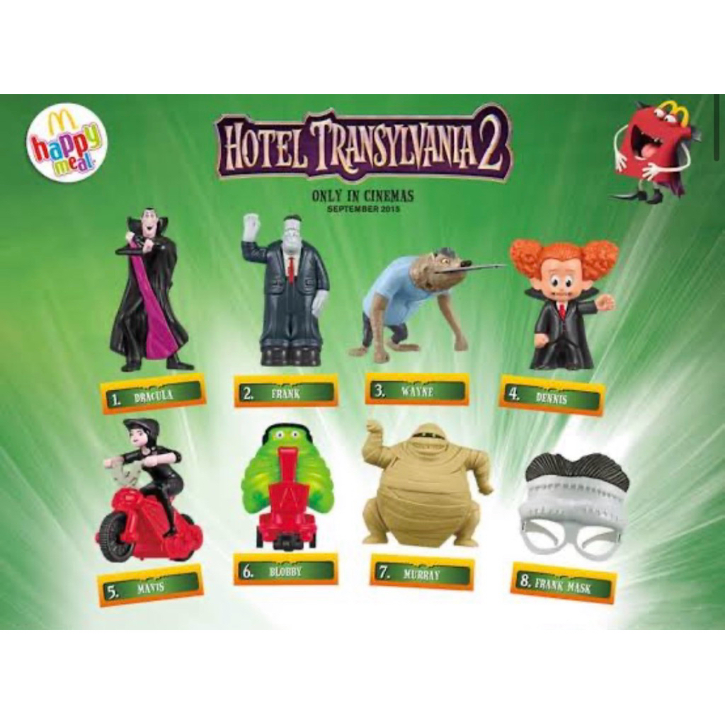 ของใหม่ครบเซ็ท โมเดล งานแมคโดนัลด์ x Hotel Transylvania 2 ครบ 8 แบบค่ะ McDonald’s