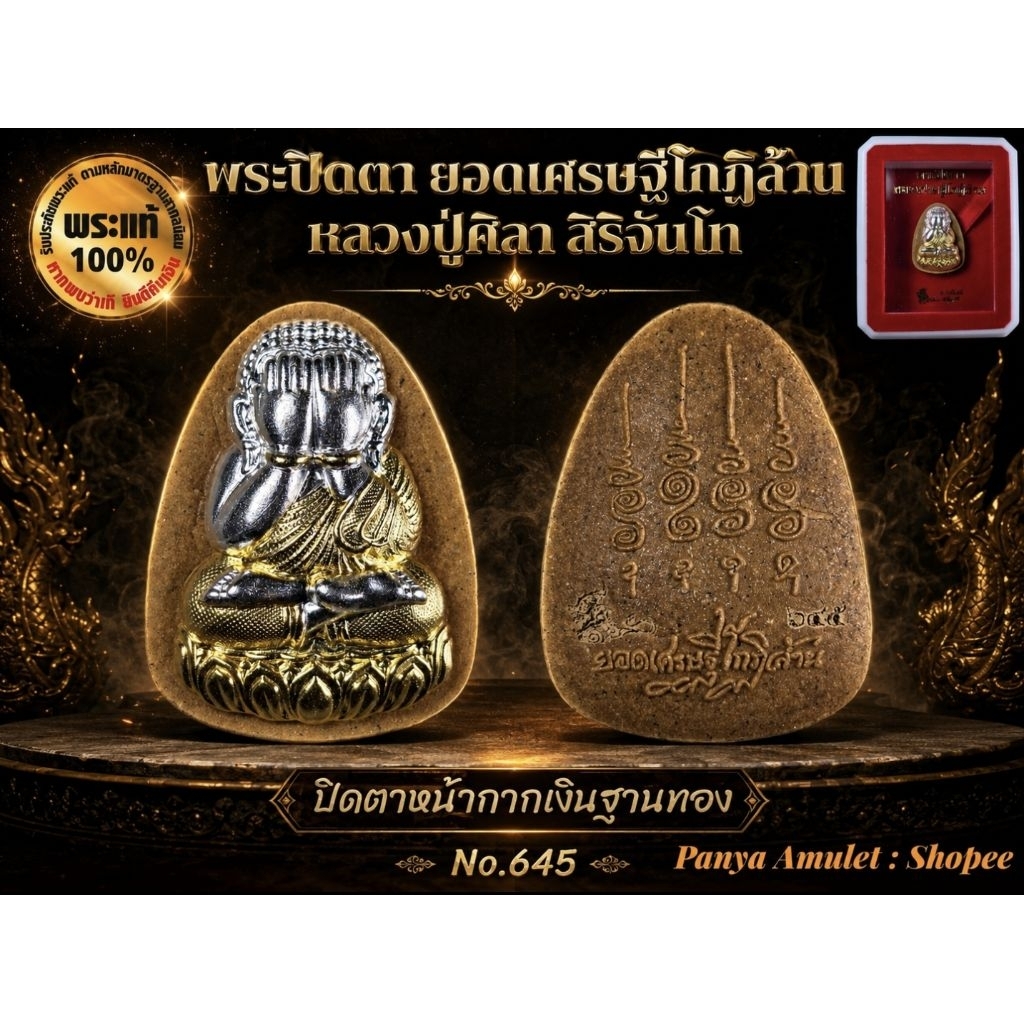 พระปิดตา ยอดเศรษฐีโกฏิล้าน ปลุกเสก77จังหวัด 108วัด(รับประกันพระแท้ )