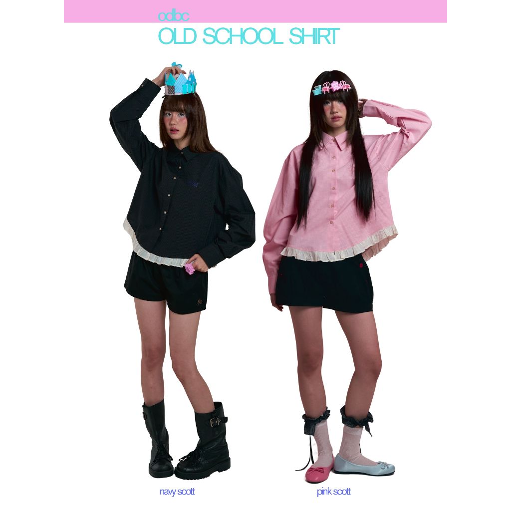 8.8 ODBC old school shirt เสื้อเชิร์ตแขนยาว ลายสก็อต