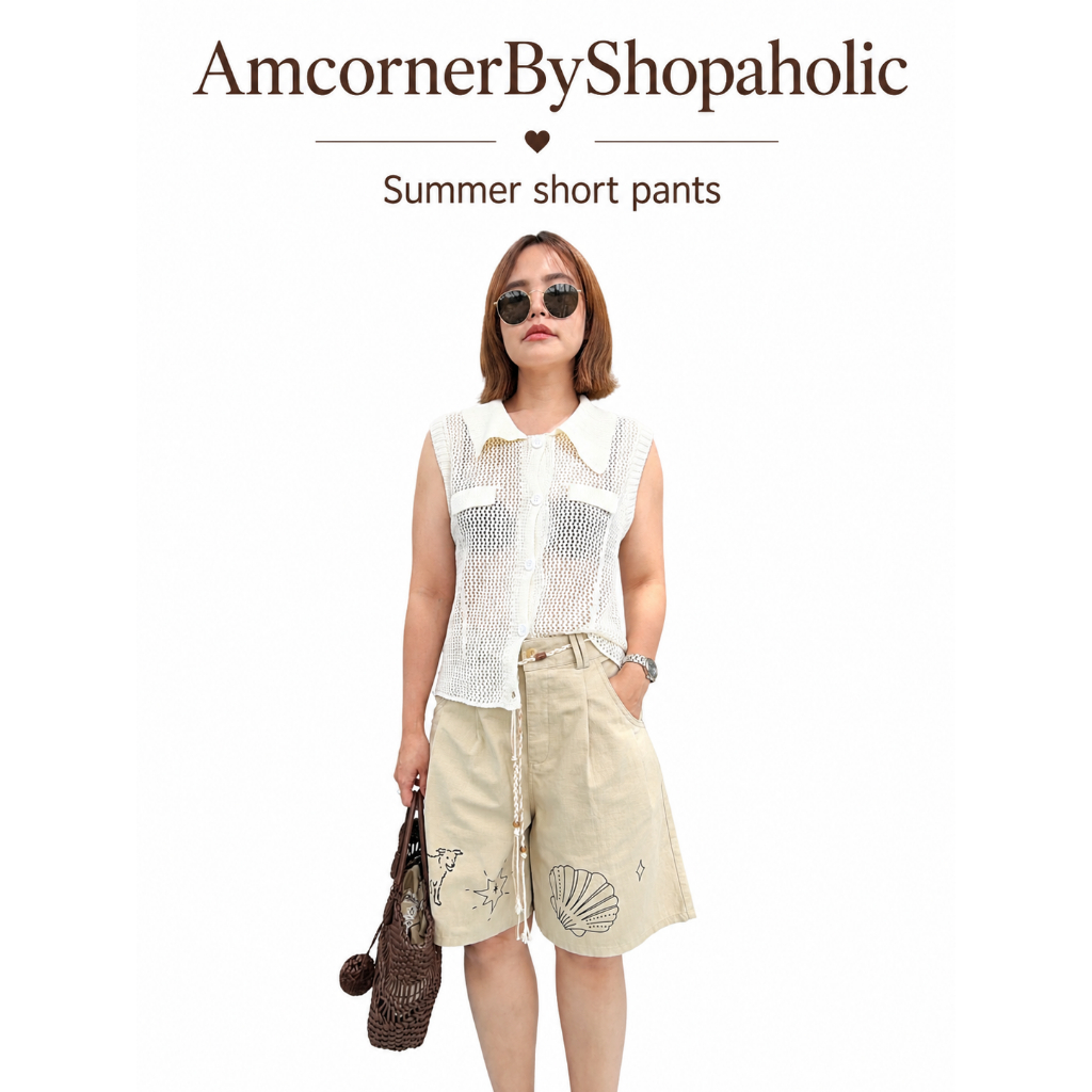 AMCORNER🤍🤎Summer short pants🤎🤍 ผ้าcottonกางเกงเนื้อดี เนื้อผ้าใส่สบาย