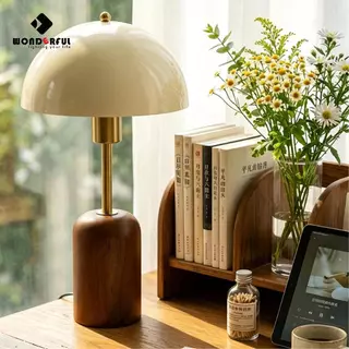 【สินค้าใหม่】WONDERFUL โคมไฟหัวนอนสไตล์อเมริกันวินเทจ โคมไฟตั้งโต๊ะ ปรับแสง 3 โทน 7W LED E27 220V