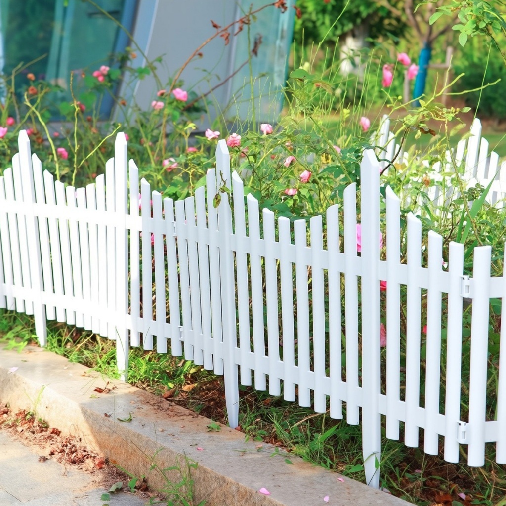 รั้วตกแต่งสวน PVC 50×20 ซม. 10 ชิ้น ทนทาน เป็นมิตรกับสิ่งแวดล้อม ใช้งานได้ทั้งในร่มและกลางแจ้ง ติดตั้งง่าย ตกแต่งสวน
