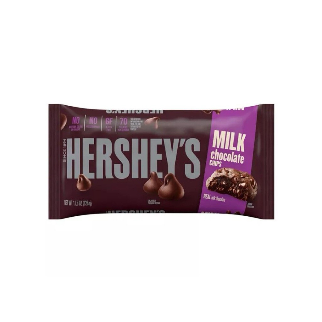 W hersheys milk chocolate chips 326 g. เฮอร์ชีส์ ช็อกโกแลตชิพนม