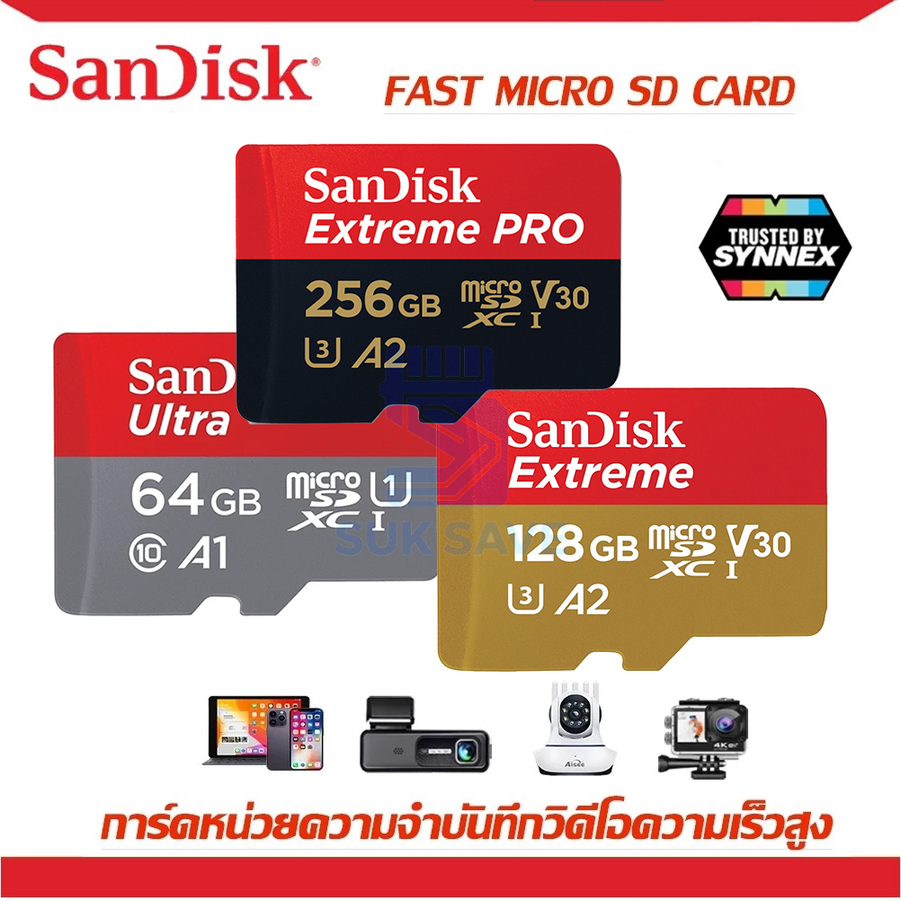 Sandisk Ultra-Extreme-Extreme Pro micro SDcard 32GB/64GB/128GB/256GB/512GB/1TB เมมโมรี่การ์ด