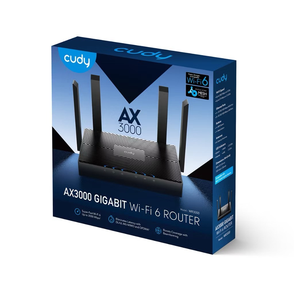 Cudy WR3000 AX3000 Gigabit Mesh Wifi6 Router เร้าเตอร์