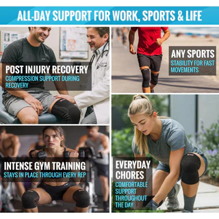 สายรัดเข่า เสริมสปริง กันลื่น บรรเทาอาการบาดเจ็บ ลดการกระแทก Knee Support สนับเข่า ที่รัดหัวเข่า ป้องกันบาดเจ็บ