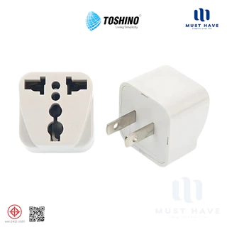 Toshino CO-7B ปลั๊กอะแดปเตอร์ 1 ช่อง ปลั๊กอย่างดี ปลั๊กแปลงจาก 3 ขา เป็น 2 ขาแบน ประกัน 1 ปี ใช้กับขาปลั๊กจีนได้