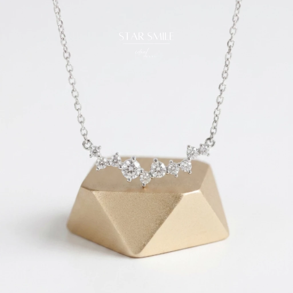 iDEAL สร้อยคอเพชร Star smile สร้อยเงิน สร้อยคอแฟชั่น สร้อยคอผู้หญิง สร้อยเงินแท้ สร้อยเพชร