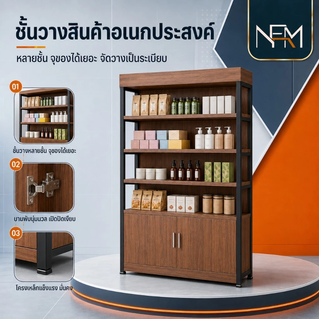 NestFil ชั้นวางของ ชั้นเหล็ก 80/100/120/140CM พร้อมตู้ เเข็งเเรงทนทาน ประกอบง่าย รับน้ำหนักได้ 800KG