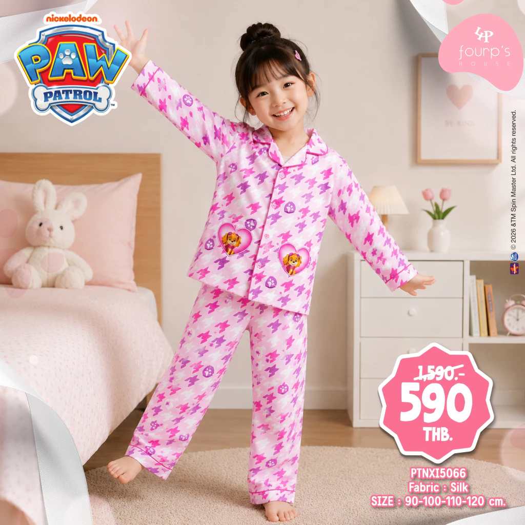 PAW PATROL : Skye (สกาย) ชุดนอนเด็กหญิง แขนยาว + ขายาว ลิขสิทธิ์แท้ [PTNXI5066]
