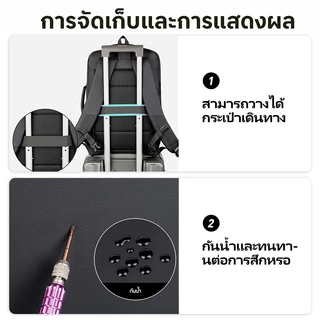 ความจุที่ขยายได้ กระเป๋าเป้สะพายหลังคอมพิวเตอร์ iPadกระเป๋า notebook15.6 นิ้ว มีอินเตอร์เฟซ USB ภายนอก เหมาะสำหรับผู้ชาย
