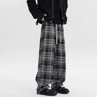 Baggy S-5XL กางเกงลำลองผู้ชาย สไตล์เกาหลี ทรงขาตรงหลวมๆ ขอบเอวยางยืด