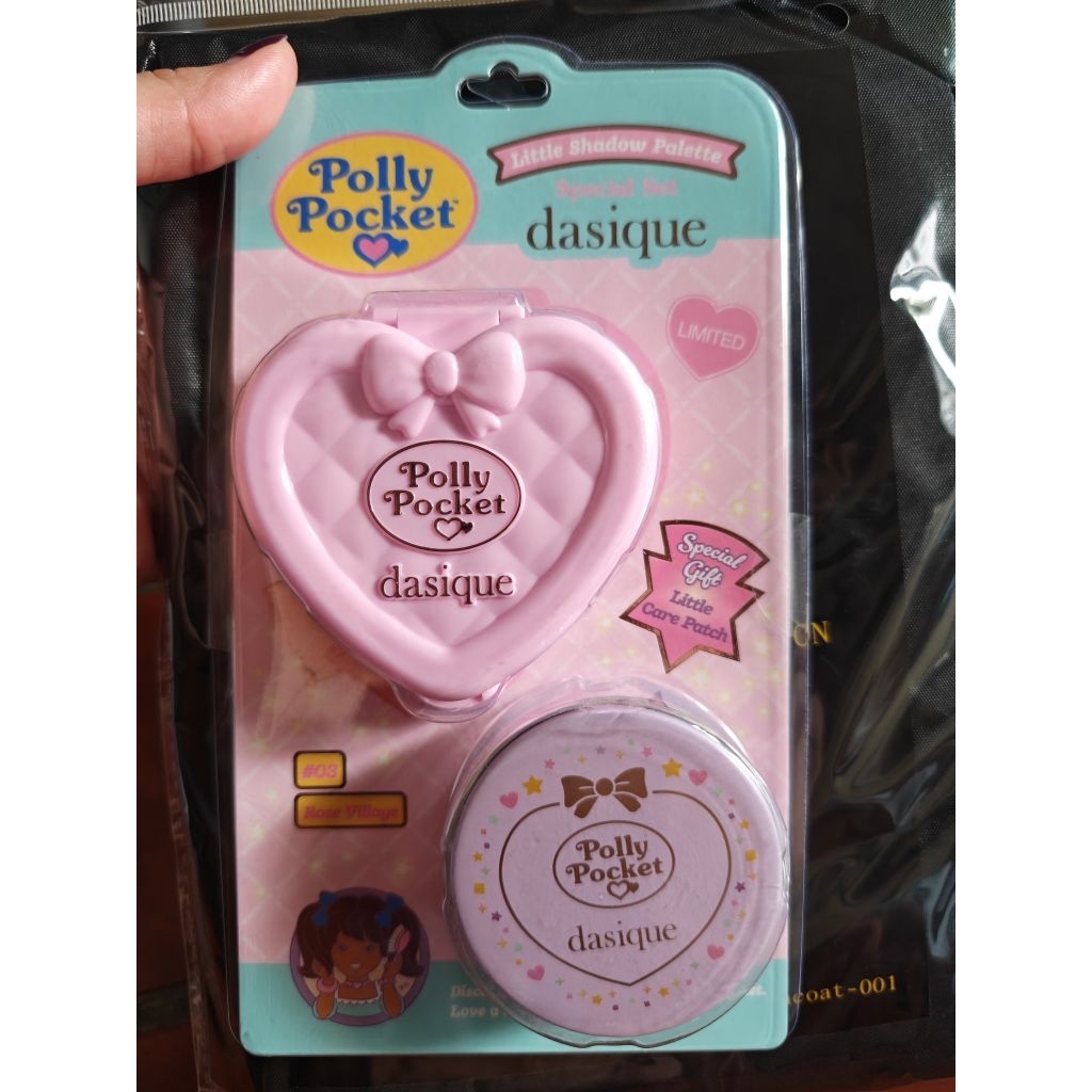 dasique x polly pocket! eye palette ตลับชมพู สี  03 Rose Village 🎀🌸พาเลทตามีแปรงมินิในตัวโซคิ้วมากV 