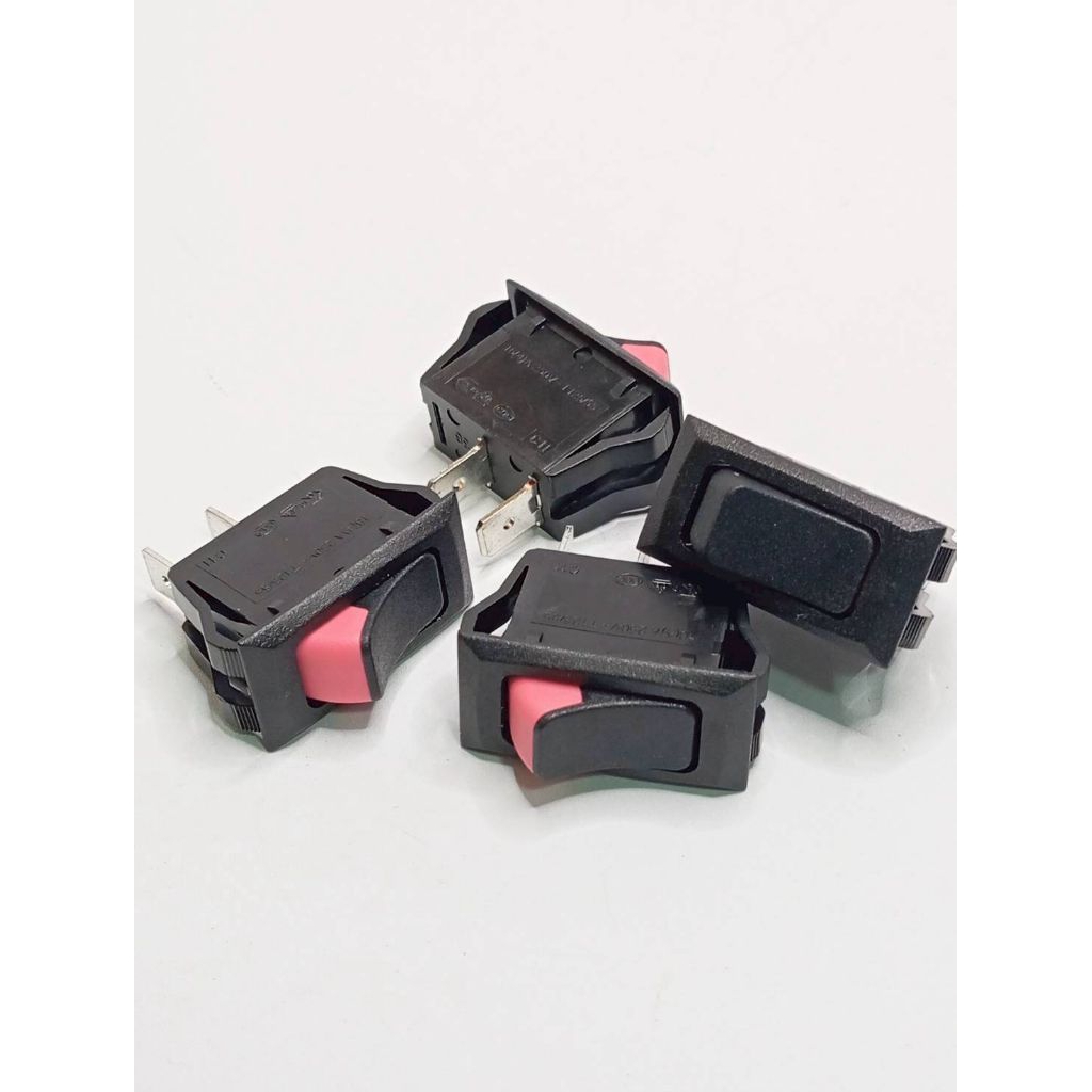 สวิตช์โยก (Rocker Switch) สีดำ-ชมพู ขนาด 16A 250Vacเหมาะสำหรับใช้เป็นสวิตช์เปิด-ปิดเครื่องใช้ไฟฟ้าต่างๆ