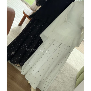 ANA.STUDIO | ANA. Dot Skirt กระโปรงชีฟองลายจุด กระโปรงยาว เอวยางยืด ผ้าพริ้ว ใส่ได้ทุกโอกาส